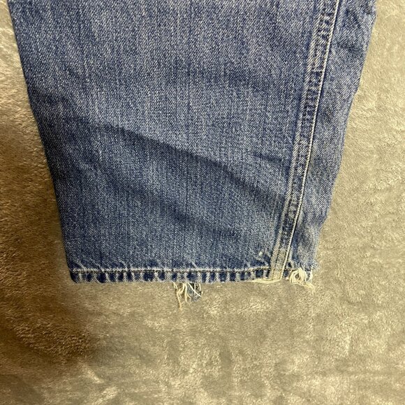 Carhartt Men High Rise Relaxed Loose Fit Destroyed Thrashed Denim Jean 42x32 - Picture 6 of 16